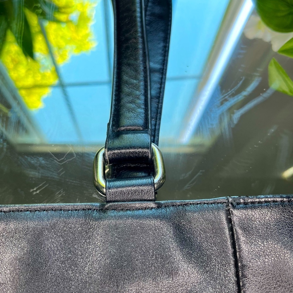 Giani Bernini Nappa Classic Leather Tote Bag Large Black Purse with Pockets​​​ - Picture 9 of 16